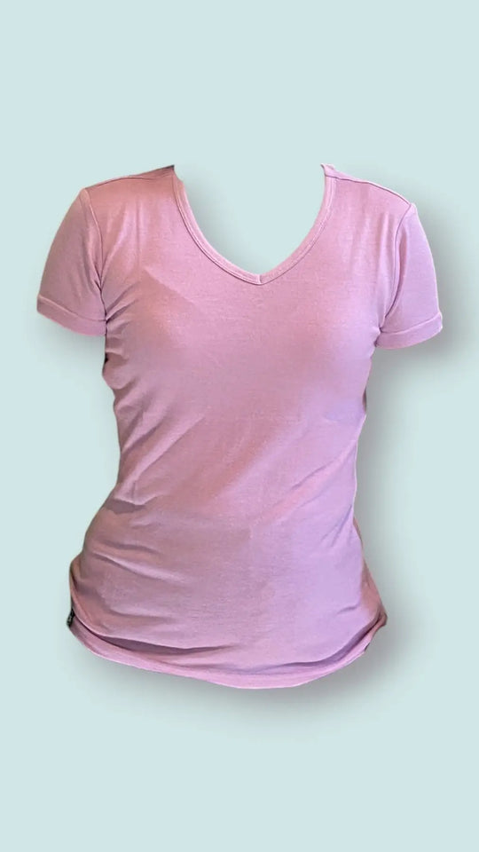 Pink v-neck t-shirt