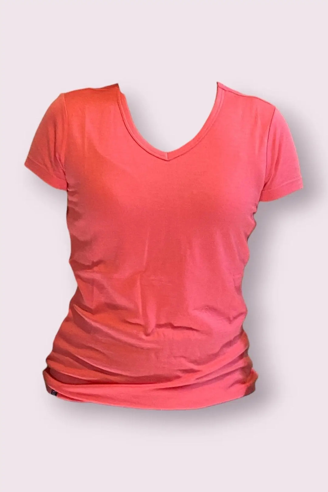 Peach merino wool t-shirt for women