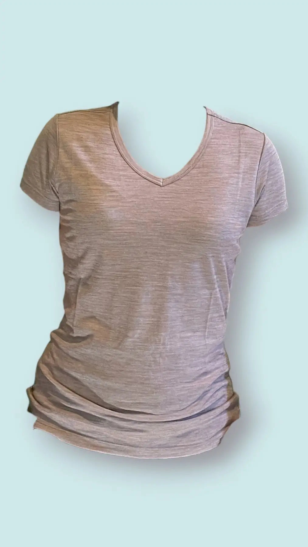 Light brown stripe merino wool t-shirt by @TheMerinoPolo