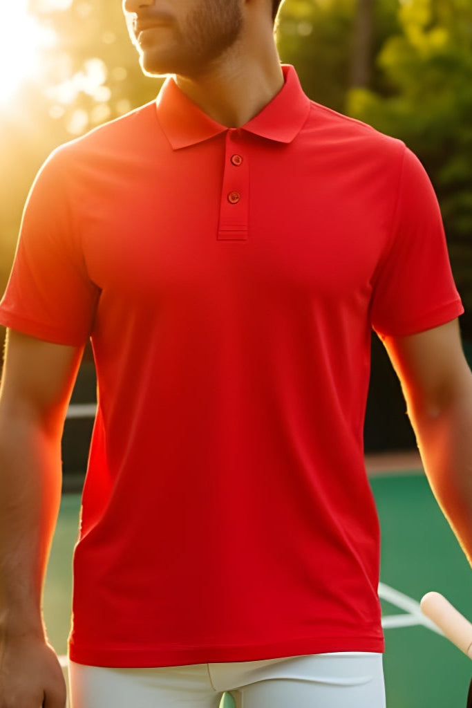 The Merino Polo - Men's Polo Shirt - Red Clay / Deep Orange - The Merino Polo