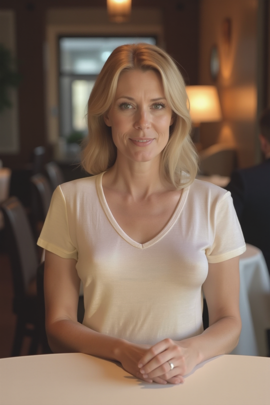 Lady's V-Neck Merino T-shirts