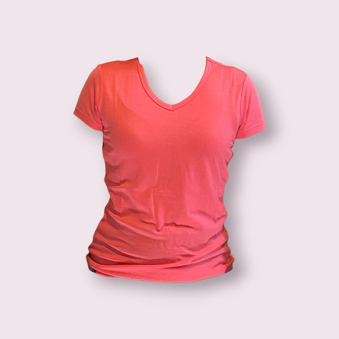 Dusty rose merino wool t-shirt for women