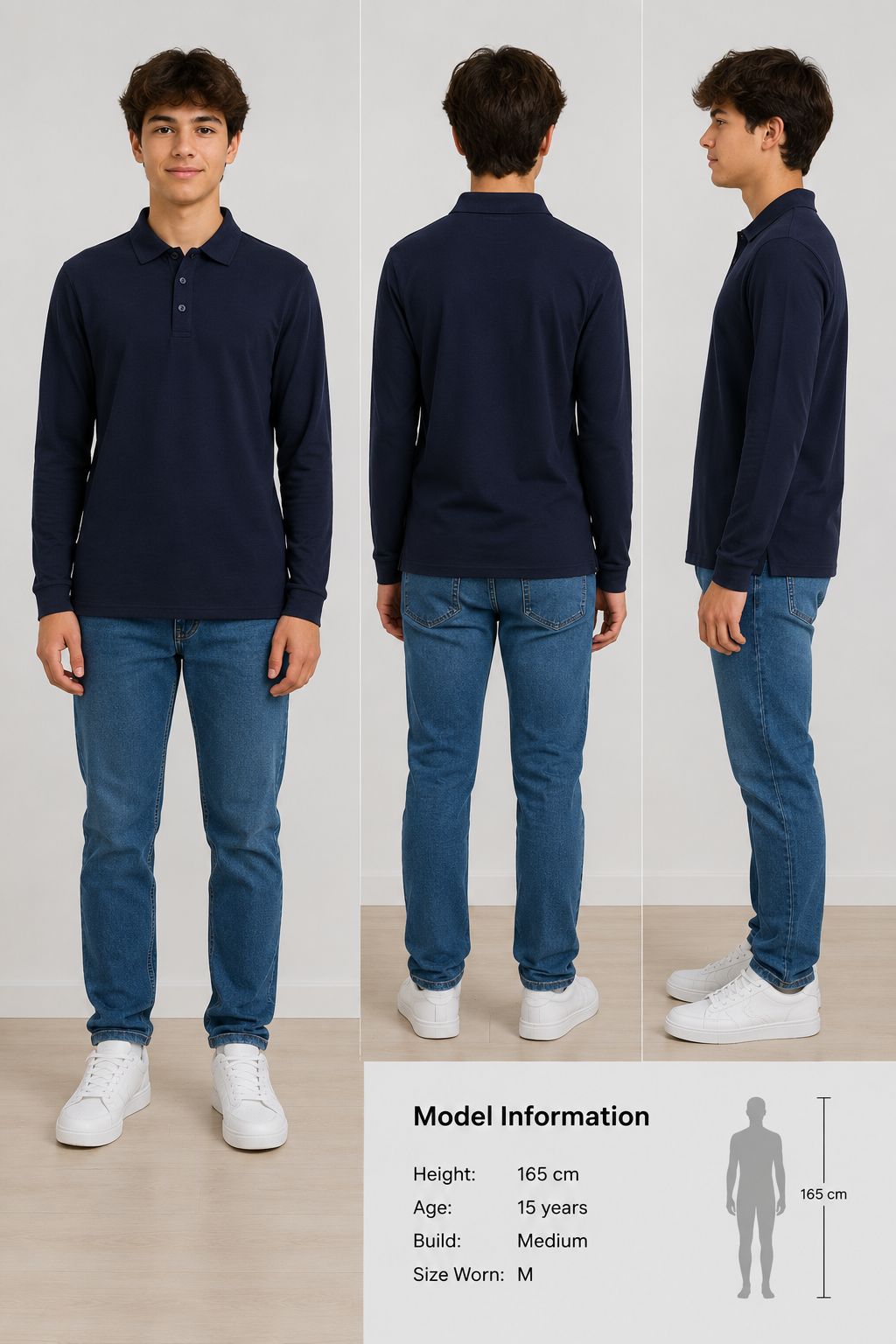 Unisex Long Sleeve Merino Polo — Enhanced Performance