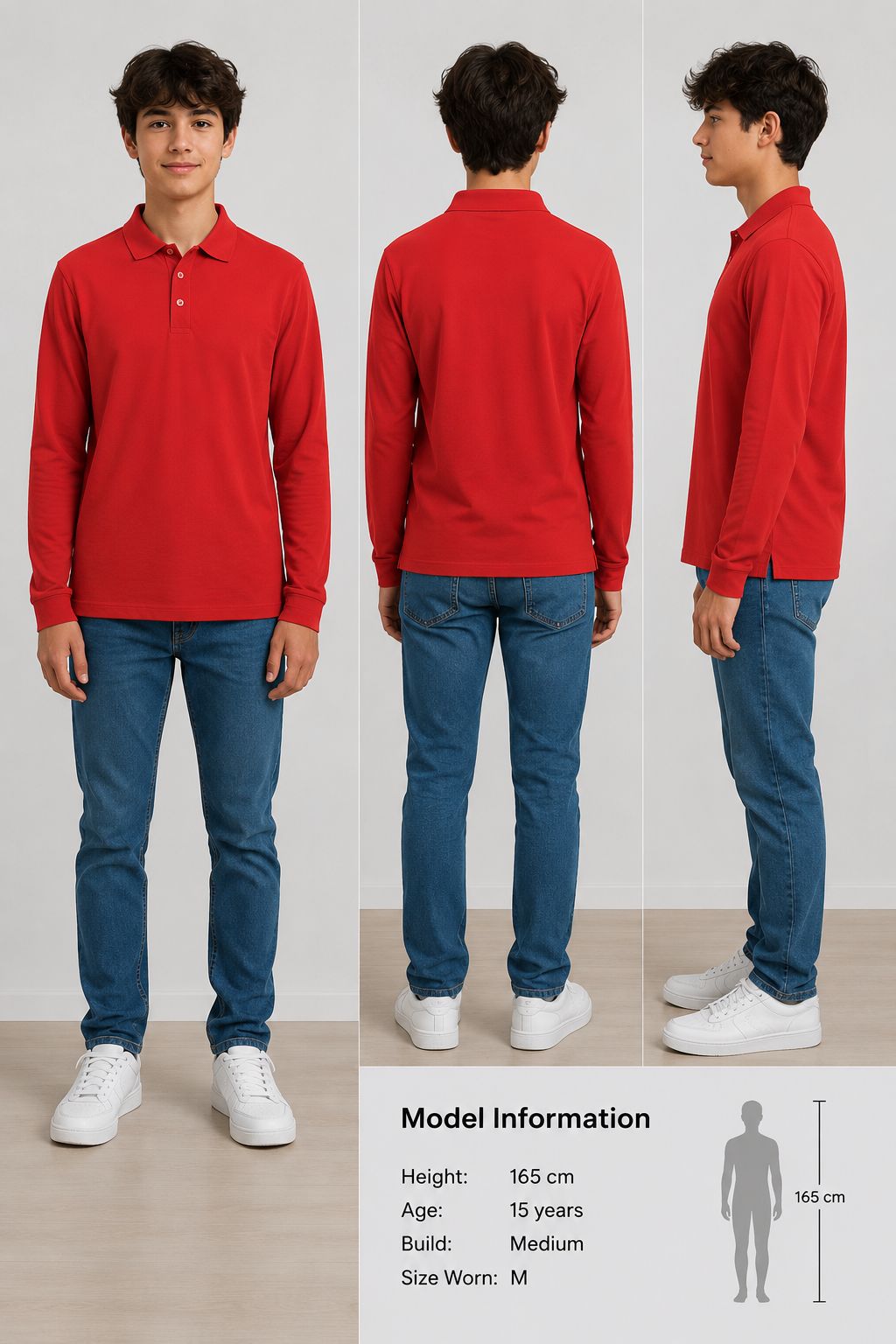 Unisex Long Sleeve Merino Polo — Enhanced Performance