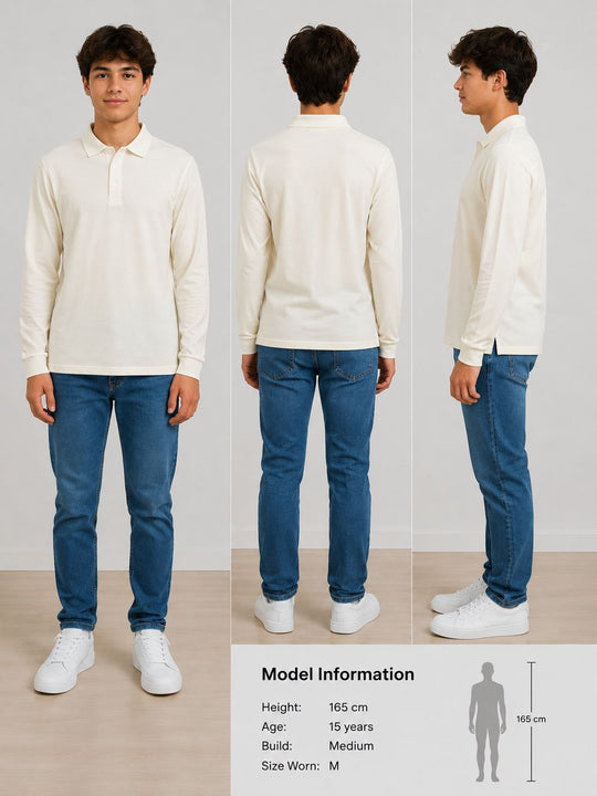 Unisex Long Sleeve Merino Polo — Enhanced Performance