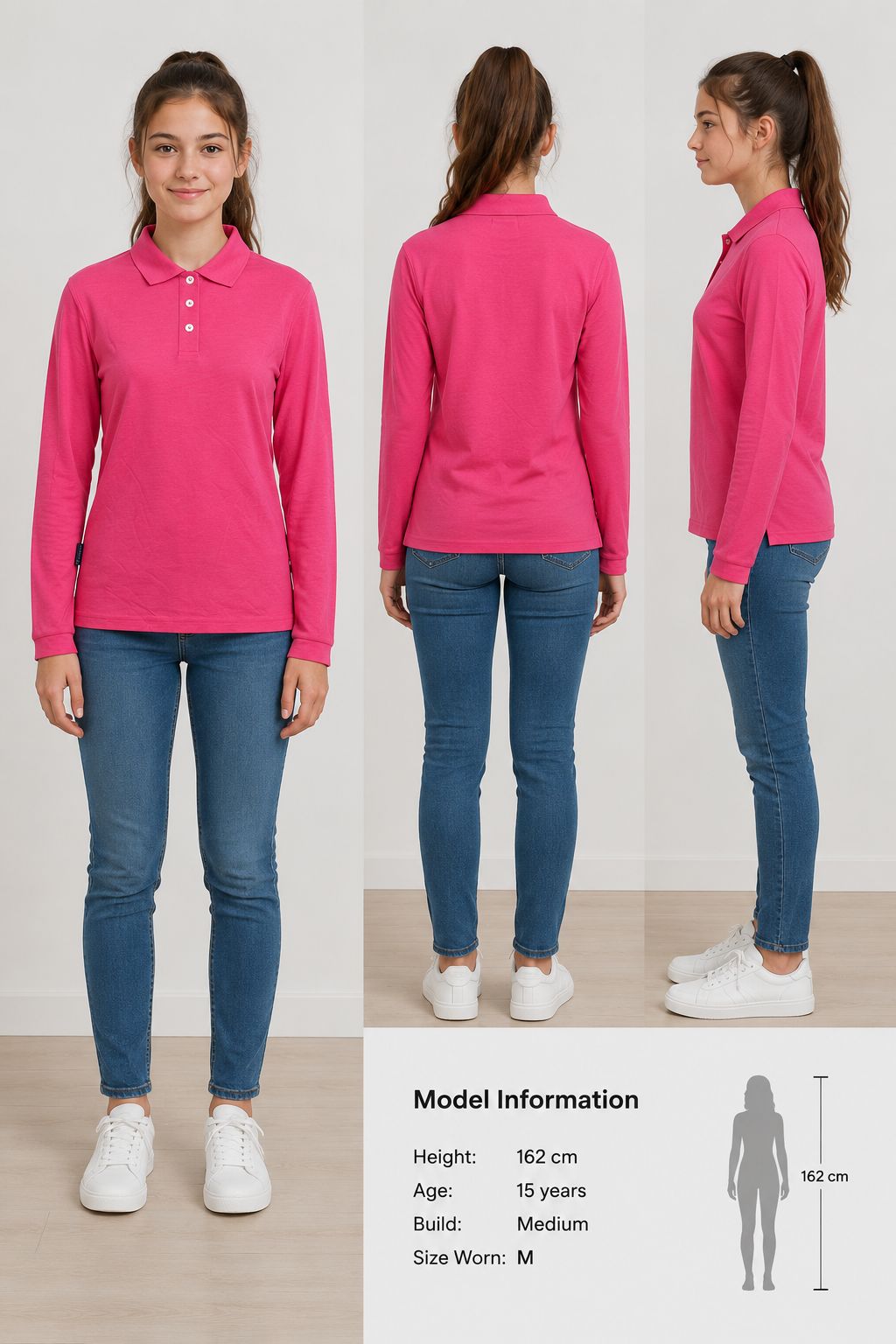 Unisex Long Sleeve Merino Polo — Enhanced Performance