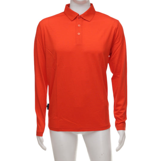 Long Sleeve Polo - Australian Merino - Unisex - Red Clay