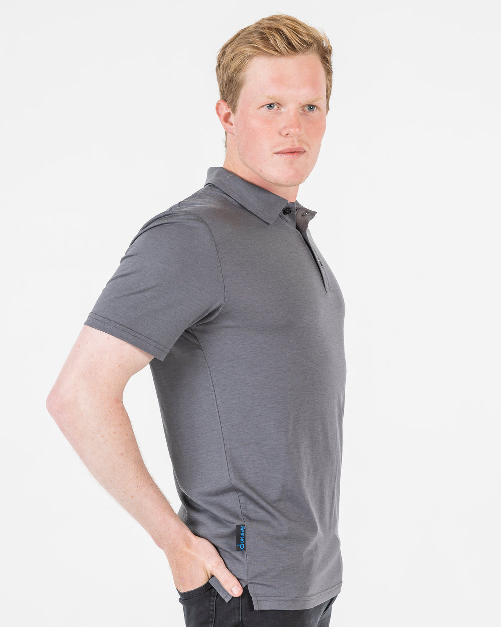 Men's Polo Shirt - Australian Merino Wool - Charcoal Grey - The Merino Polo