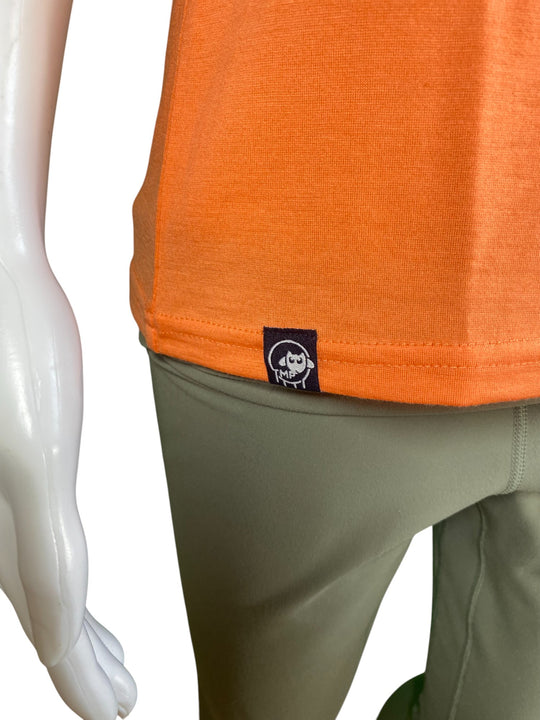 Lady's Merino T-shirts - 100% Extra Superfine Wool - Light Orange - The Merino Polo
