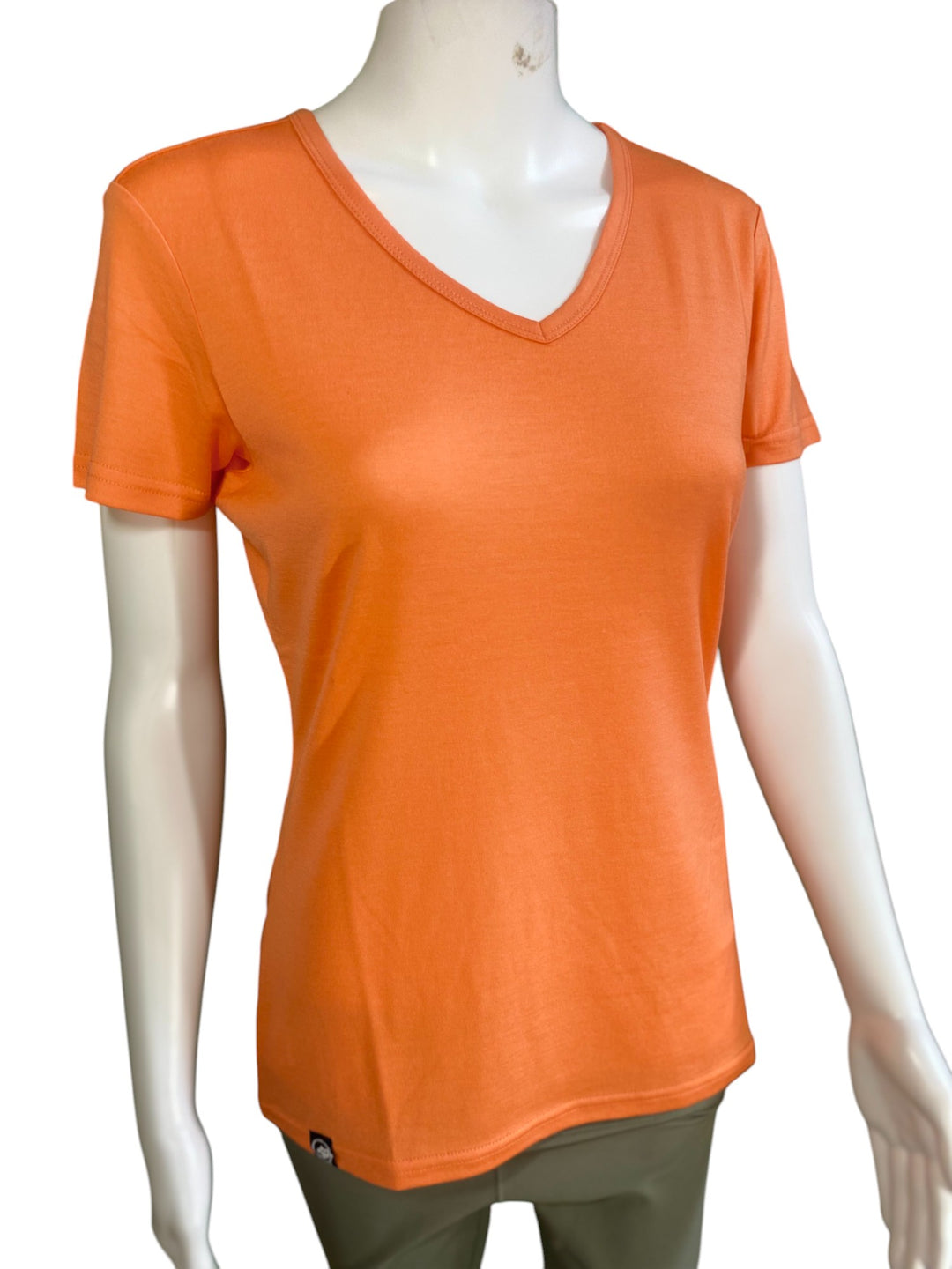 Lady's Merino T-shirts - 100% Extra Superfine Wool - Light Orange - The Merino Polo