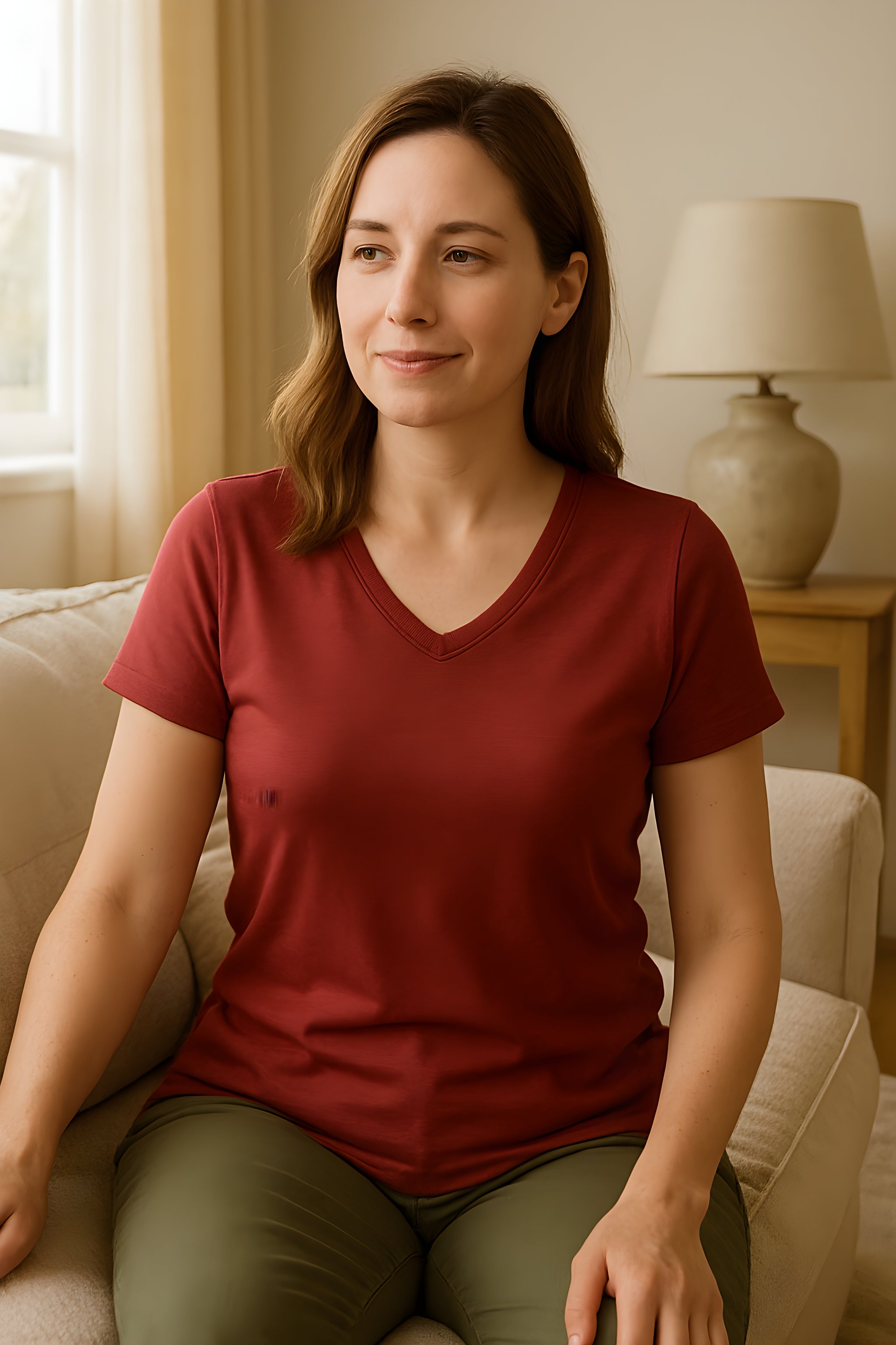 Lady's Merino T-shirts - 100% Extra Superfine Wool -Wine Red - The Merino Polo