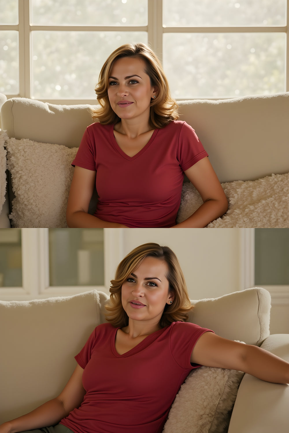 Lady's Merino T-shirts - 100% Extra Superfine Wool -Wine Red - The Merino Polo
